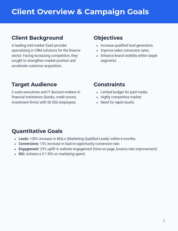 Agency Case Study: B2B Growth Campaign